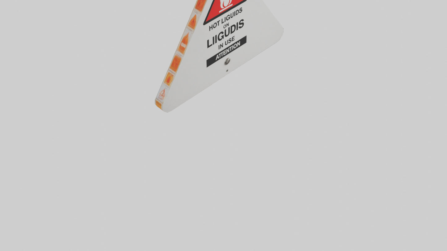3D model Hot Liquids in Use Attention Sign model VR / AR / low-poly