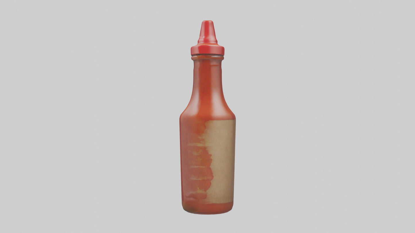 Hot Sauce Bottle model VR / AR / low-poly
