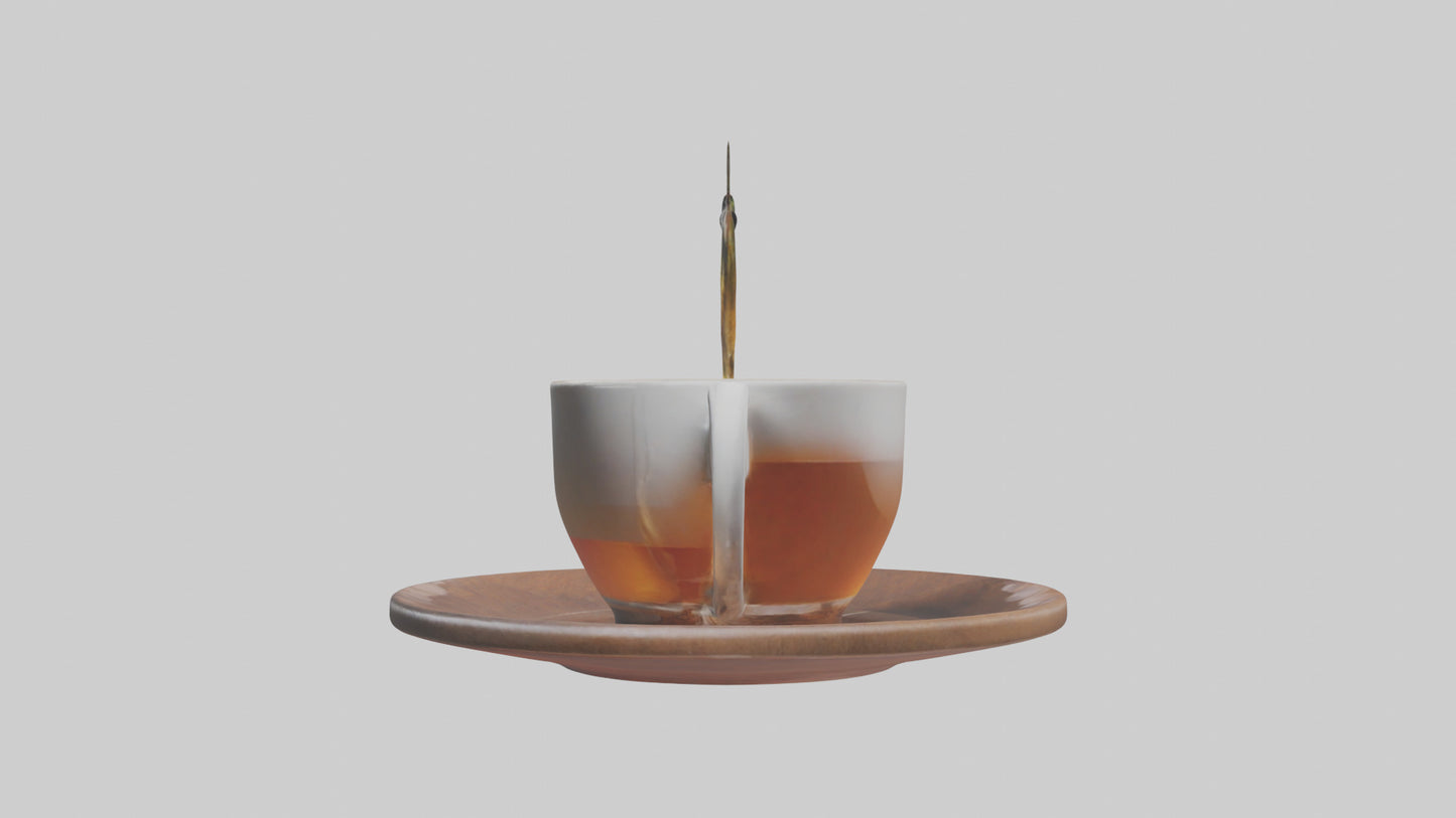 Hot tea model VR / AR / low-poly