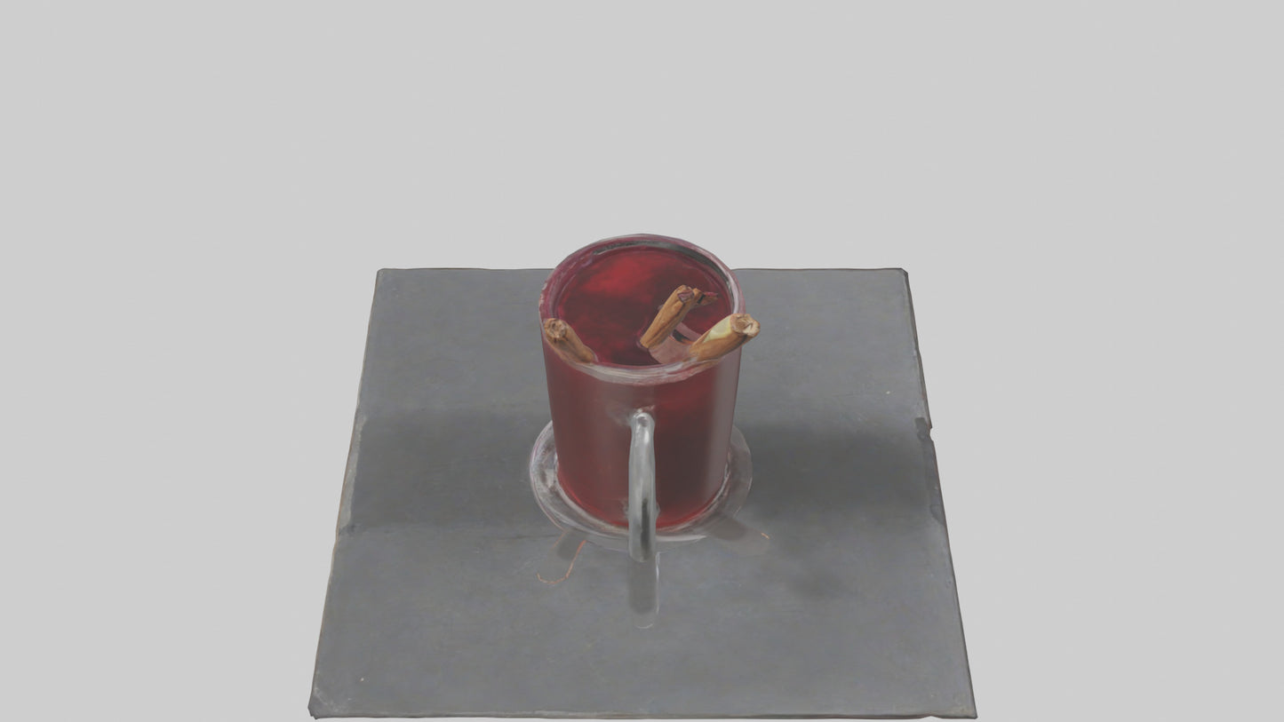 Hot wine punch model VR / AR / low-poly