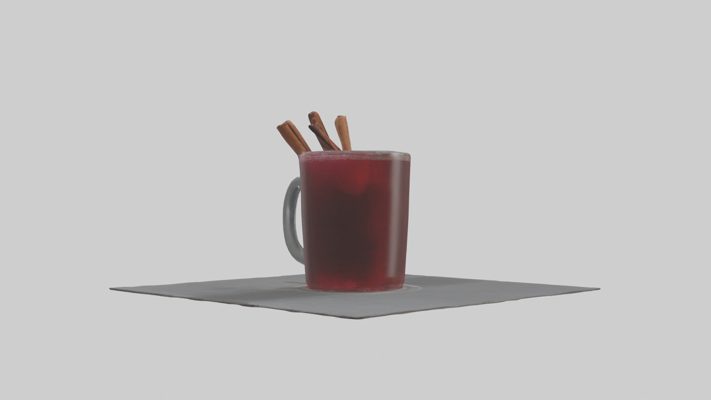 Hot wine punch model VR / AR / low-poly