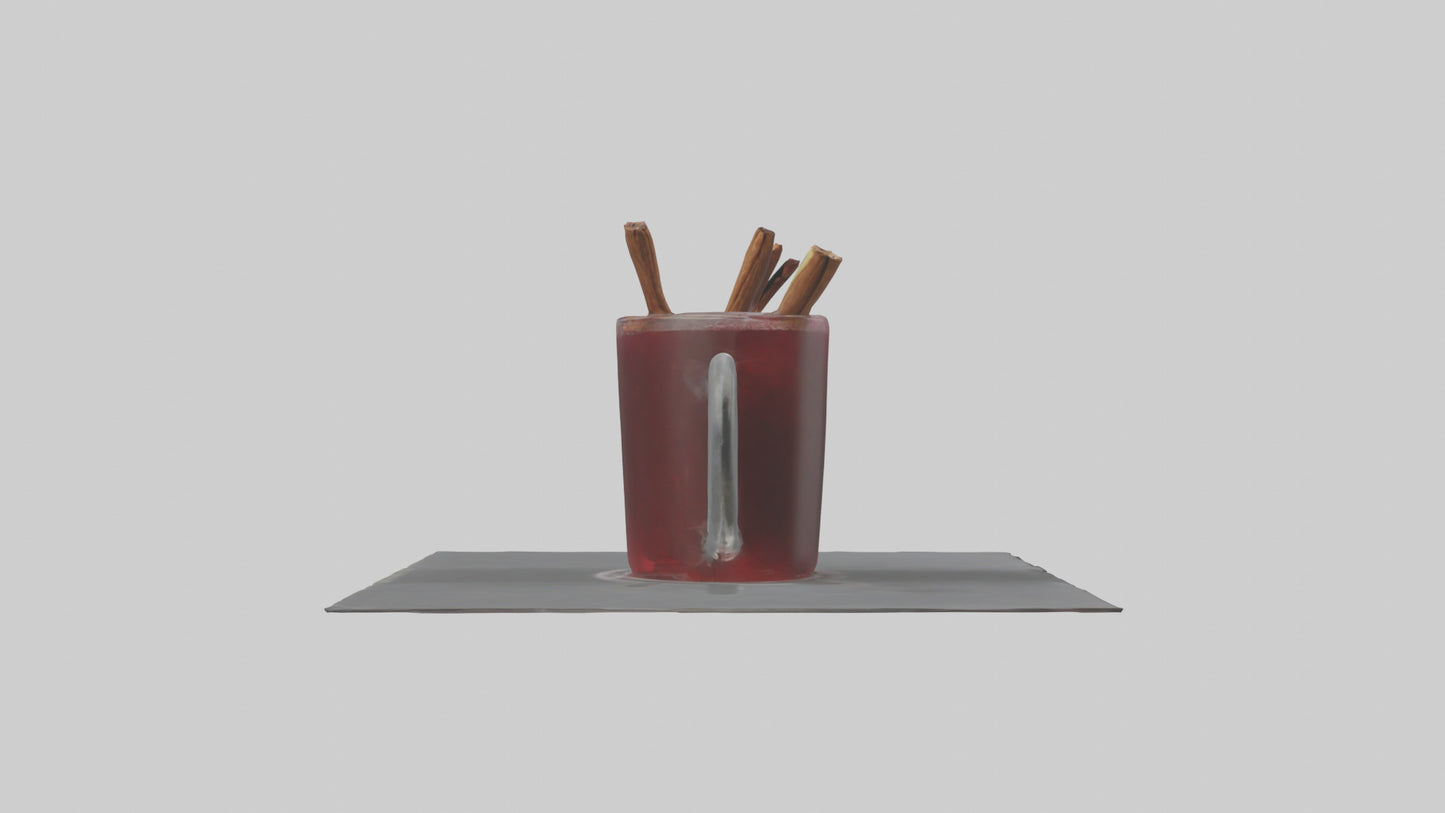 Hot wine punch model VR / AR / low-poly