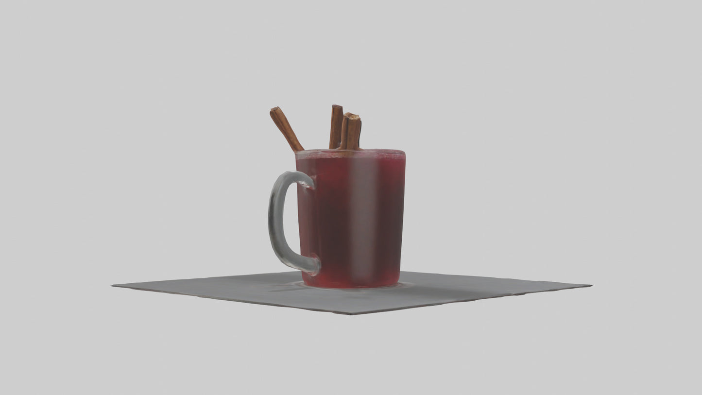 Hot wine punch model VR / AR / low-poly