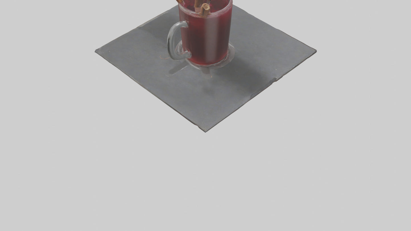 Hot wine punch model VR / AR / low-poly