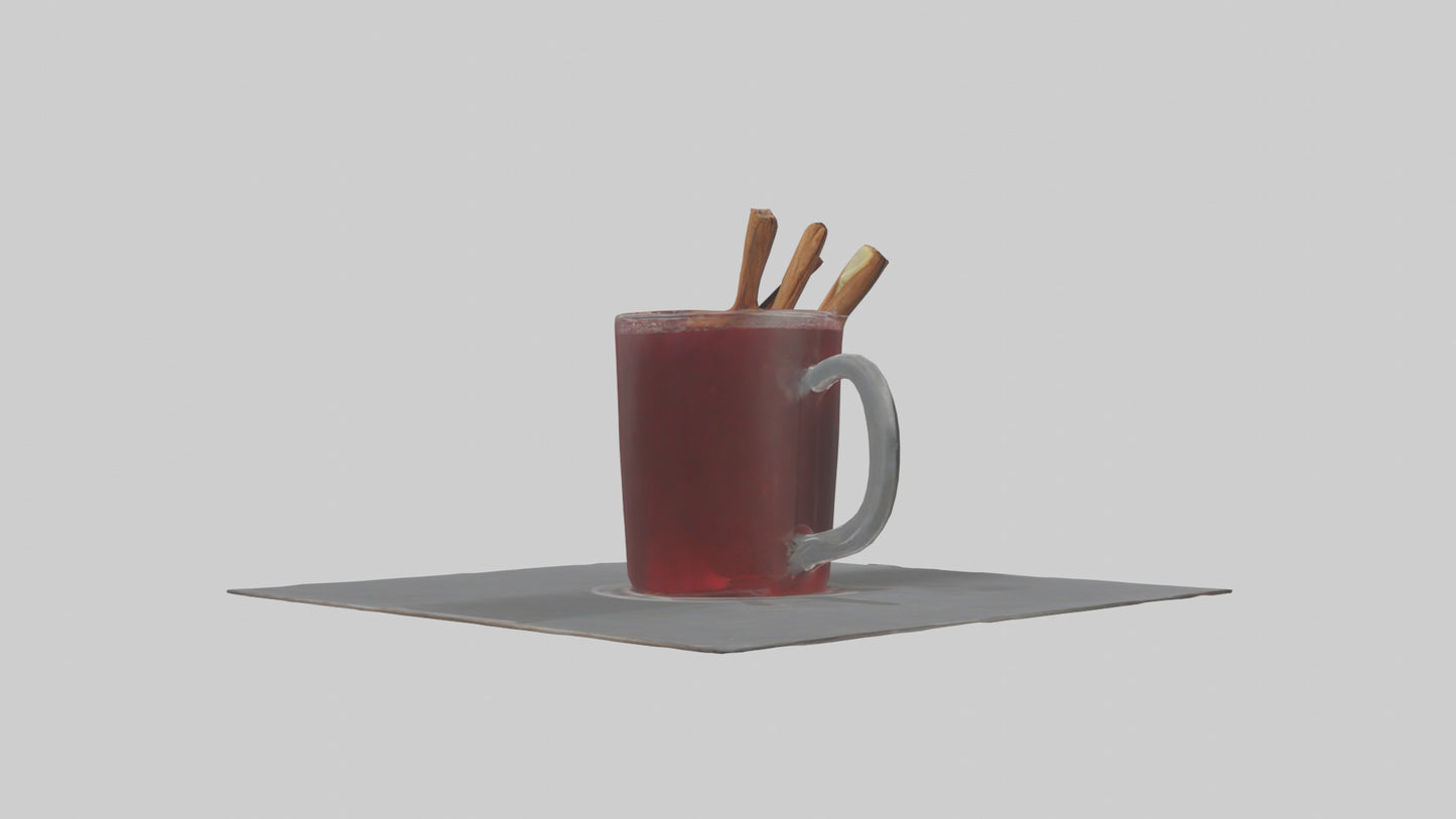 Hot wine punch model VR / AR / low-poly