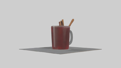 Hot wine punch model VR / AR / low-poly