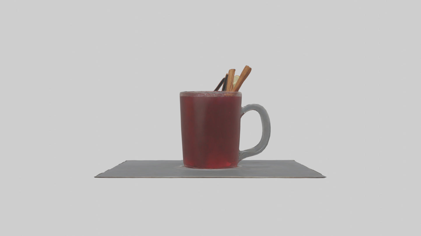 Hot wine punch model VR / AR / low-poly