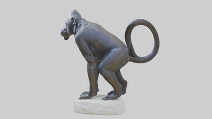 3D model Howler Monkey statue model VR / AR / low-poly
