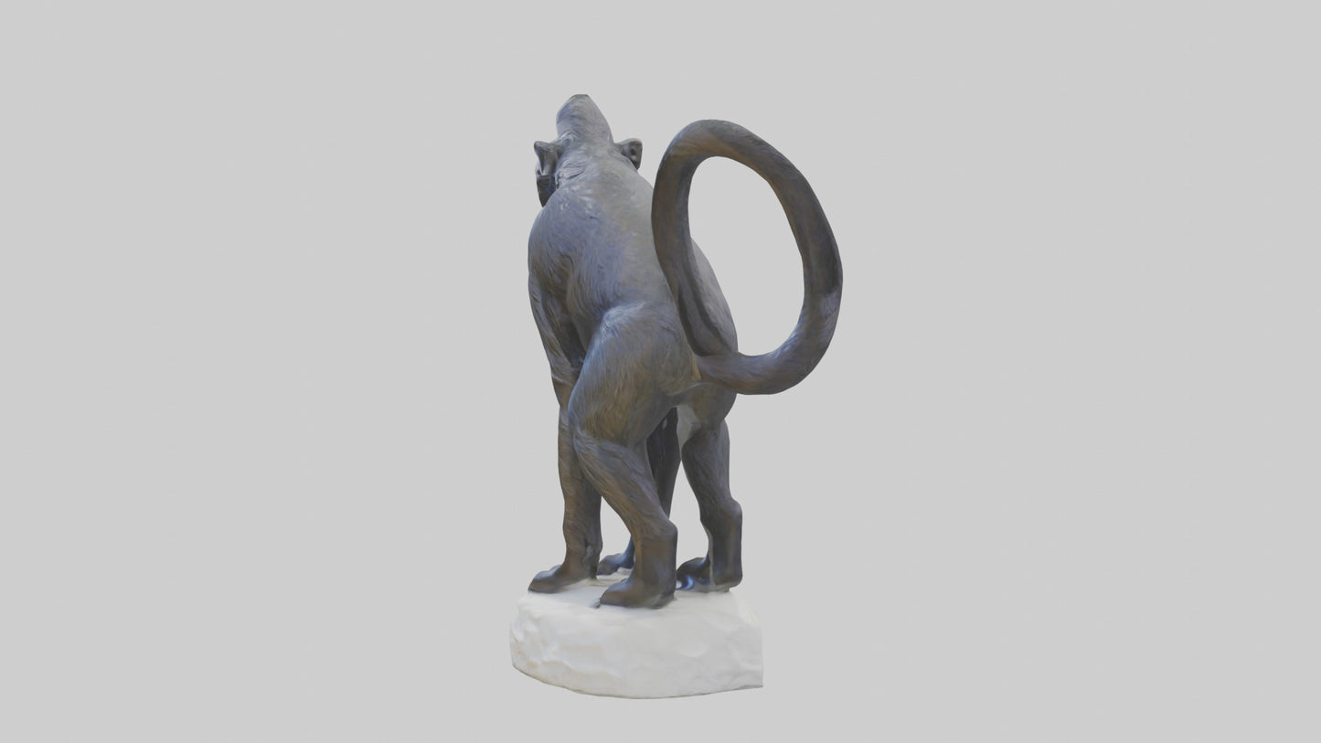 3D model Howler Monkey statue model VR / AR / low-poly