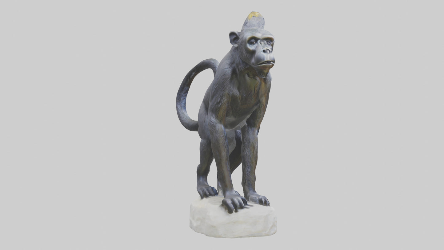 3D model Howler Monkey statue model VR / AR / low-poly
