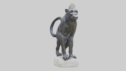 3D model Howler Monkey statue model VR / AR / low-poly