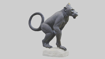 3D model Howler Monkey statue model VR / AR / low-poly