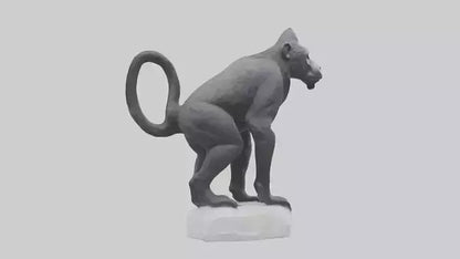 3D model Howler Monkey statue model VR / AR / low-poly