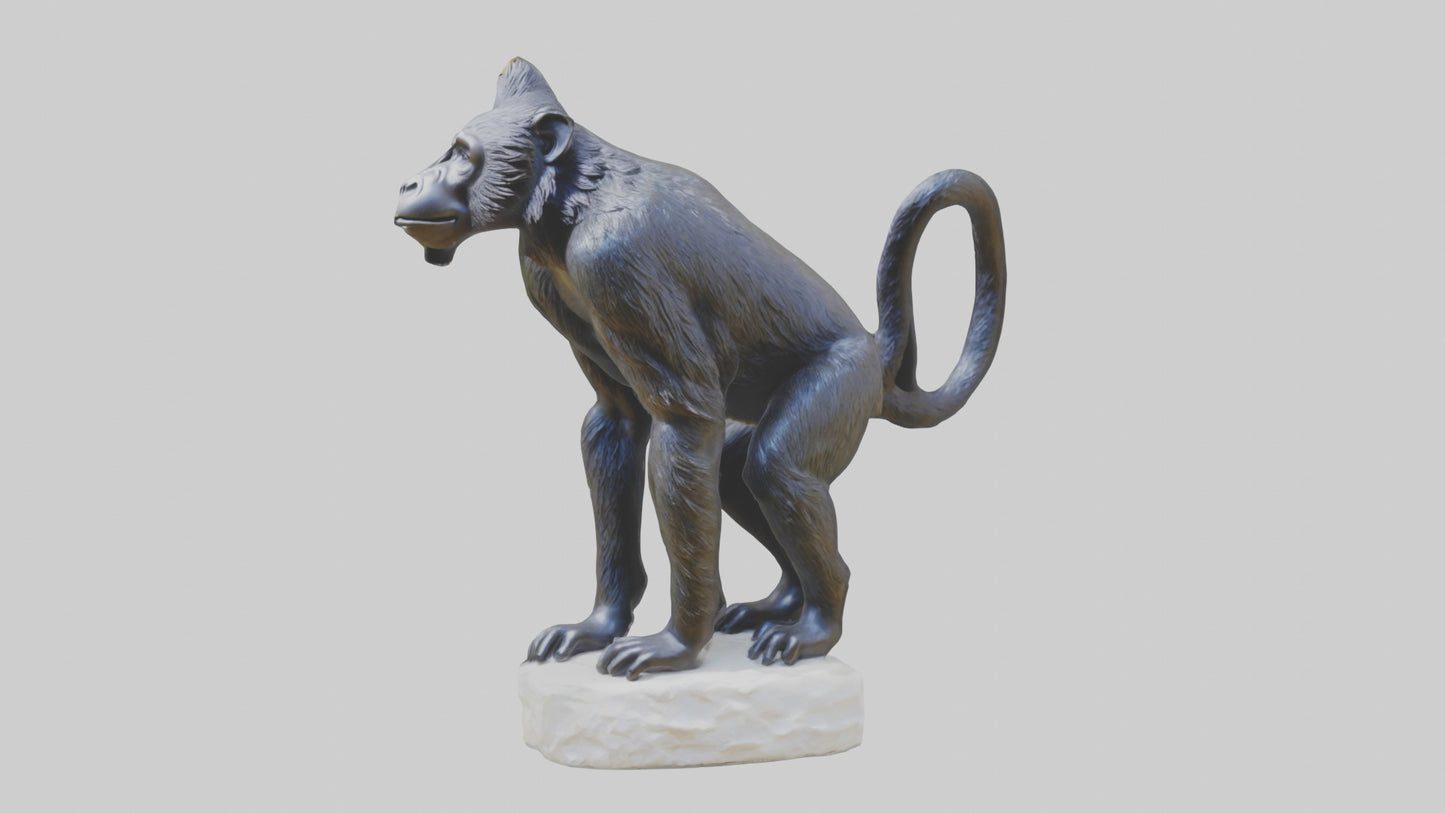 3D model Howler Monkey statue model VR / AR / low-poly