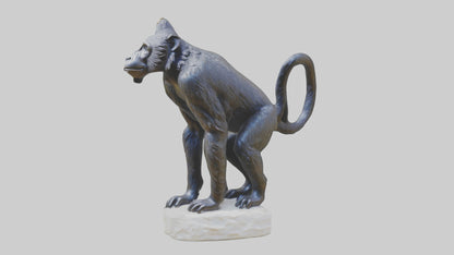 3D model Howler Monkey statue model VR / AR / low-poly