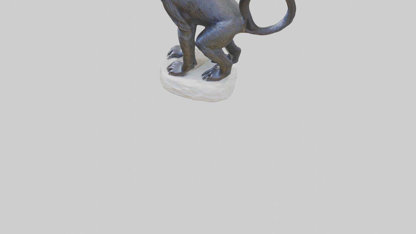 3D model Howler Monkey statue model VR / AR / low-poly
