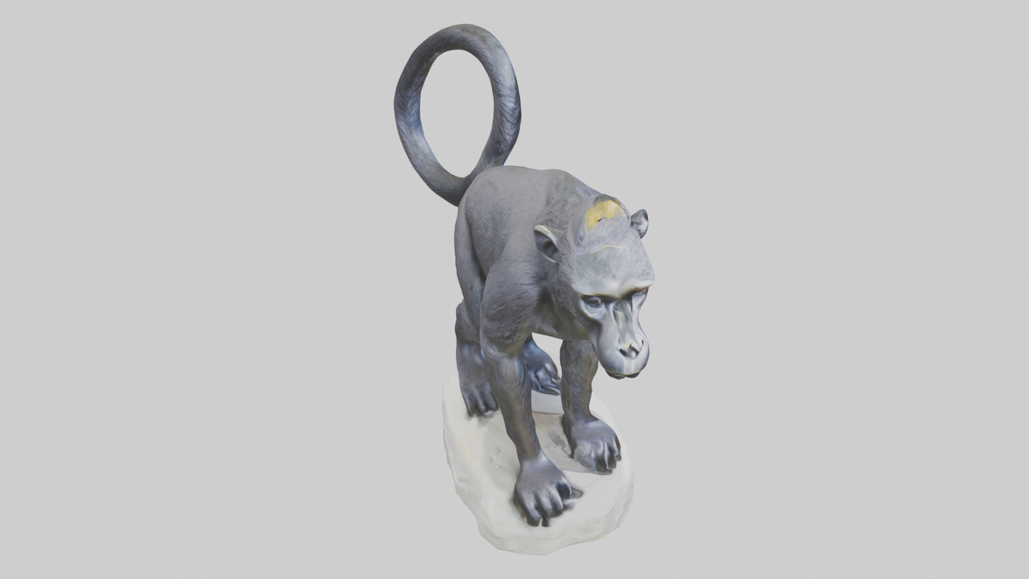 3D model Howler Monkey statue model VR / AR / low-poly