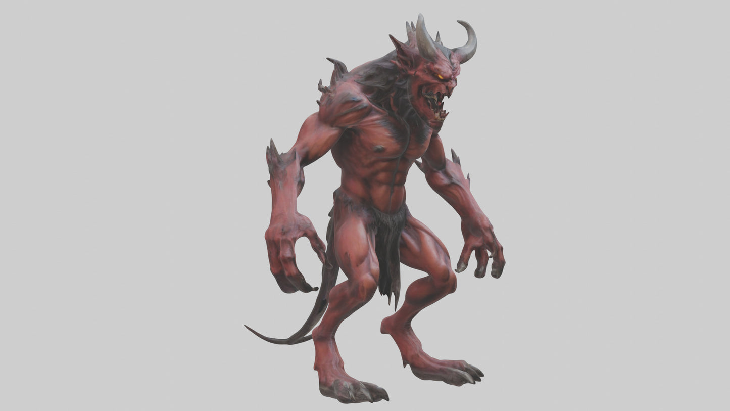 3D model Howling demon model VR / AR / low-poly