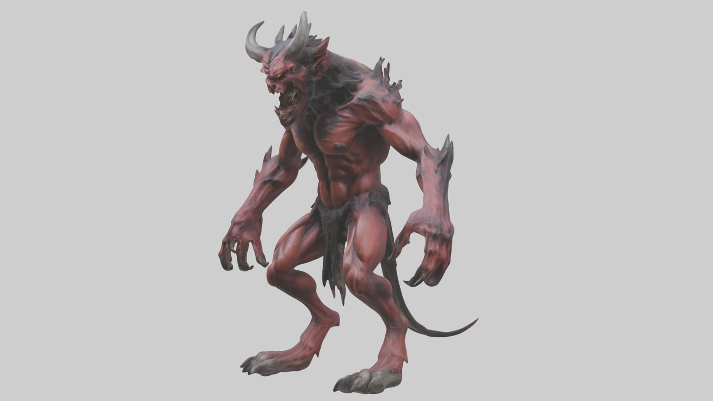 3D model Howling demon model VR / AR / low-poly