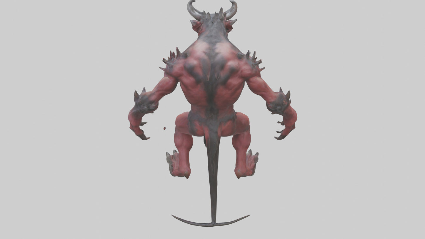 3D model Howling demon model VR / AR / low-poly