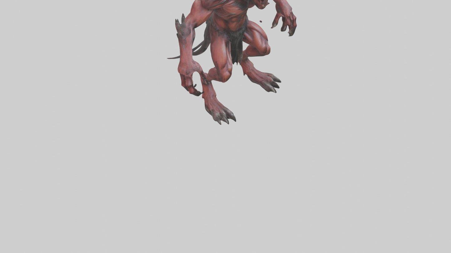 3D model Howling demon model VR / AR / low-poly