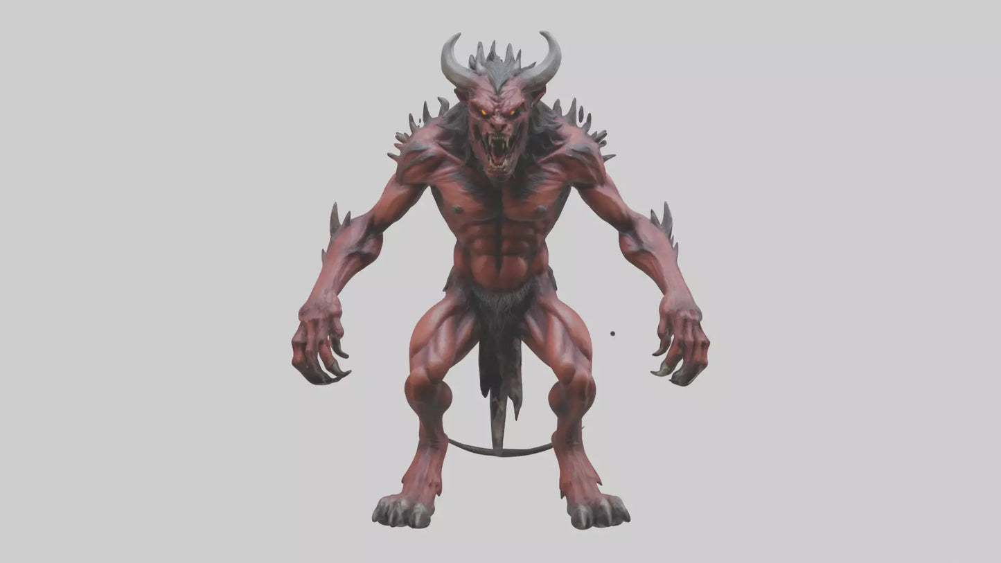 3D model Howling demon model VR / AR / low-poly