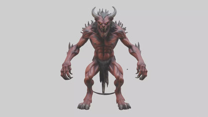 3D model Howling demon model VR / AR / low-poly