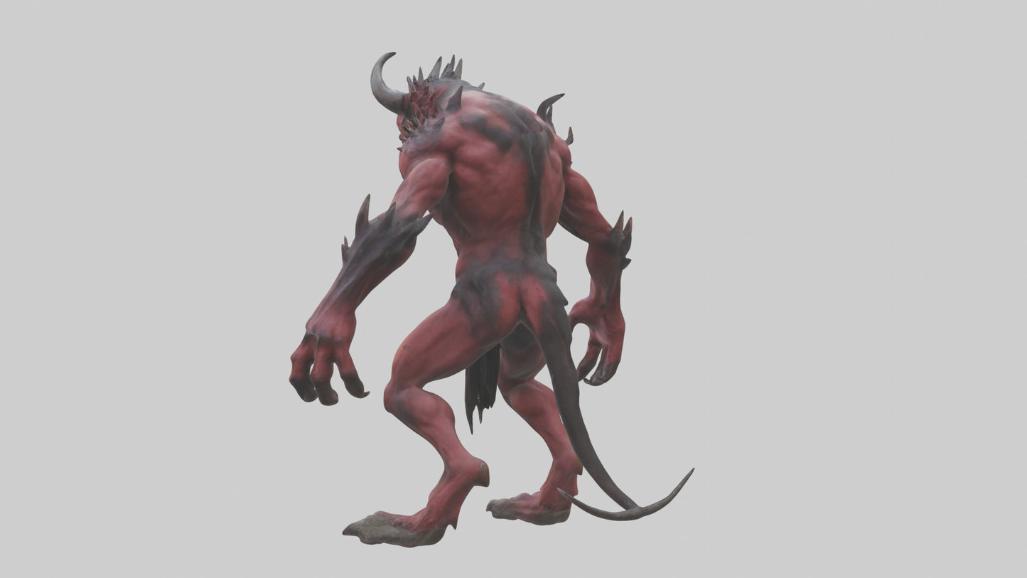 3D model Howling demon model VR / AR / low-poly