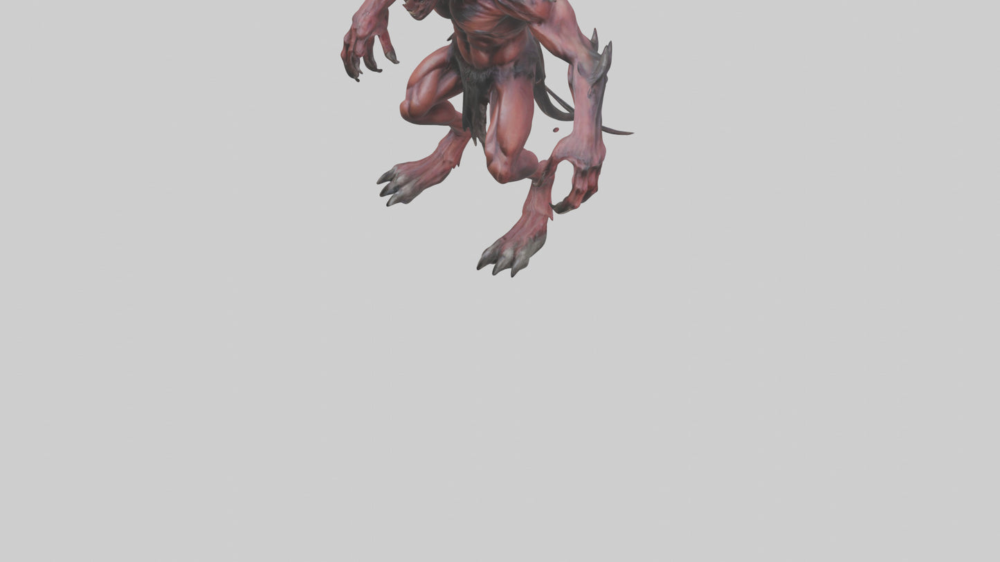 3D model Howling demon model VR / AR / low-poly