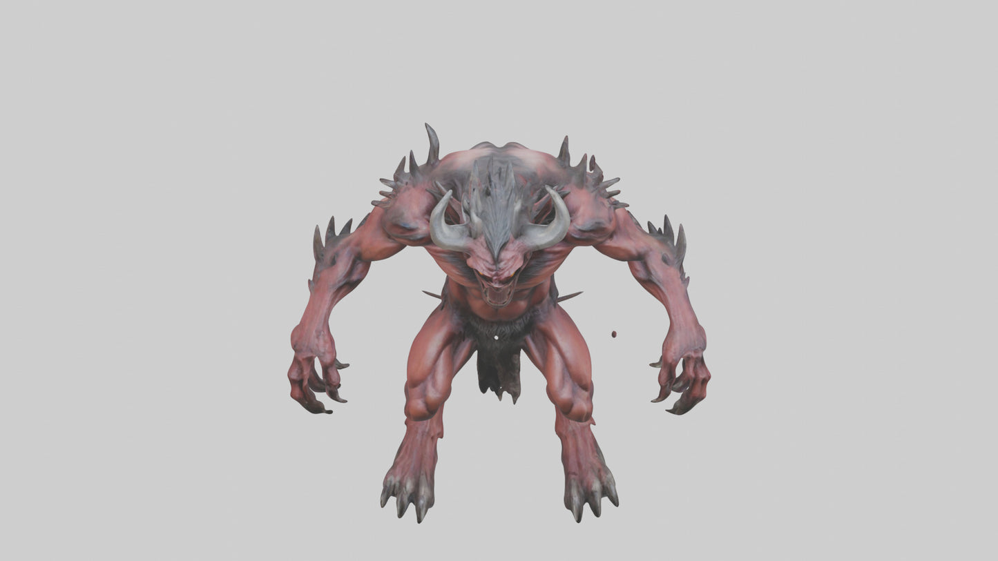 3D model Howling demon model VR / AR / low-poly