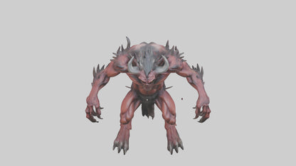 3D model Howling demon model VR / AR / low-poly