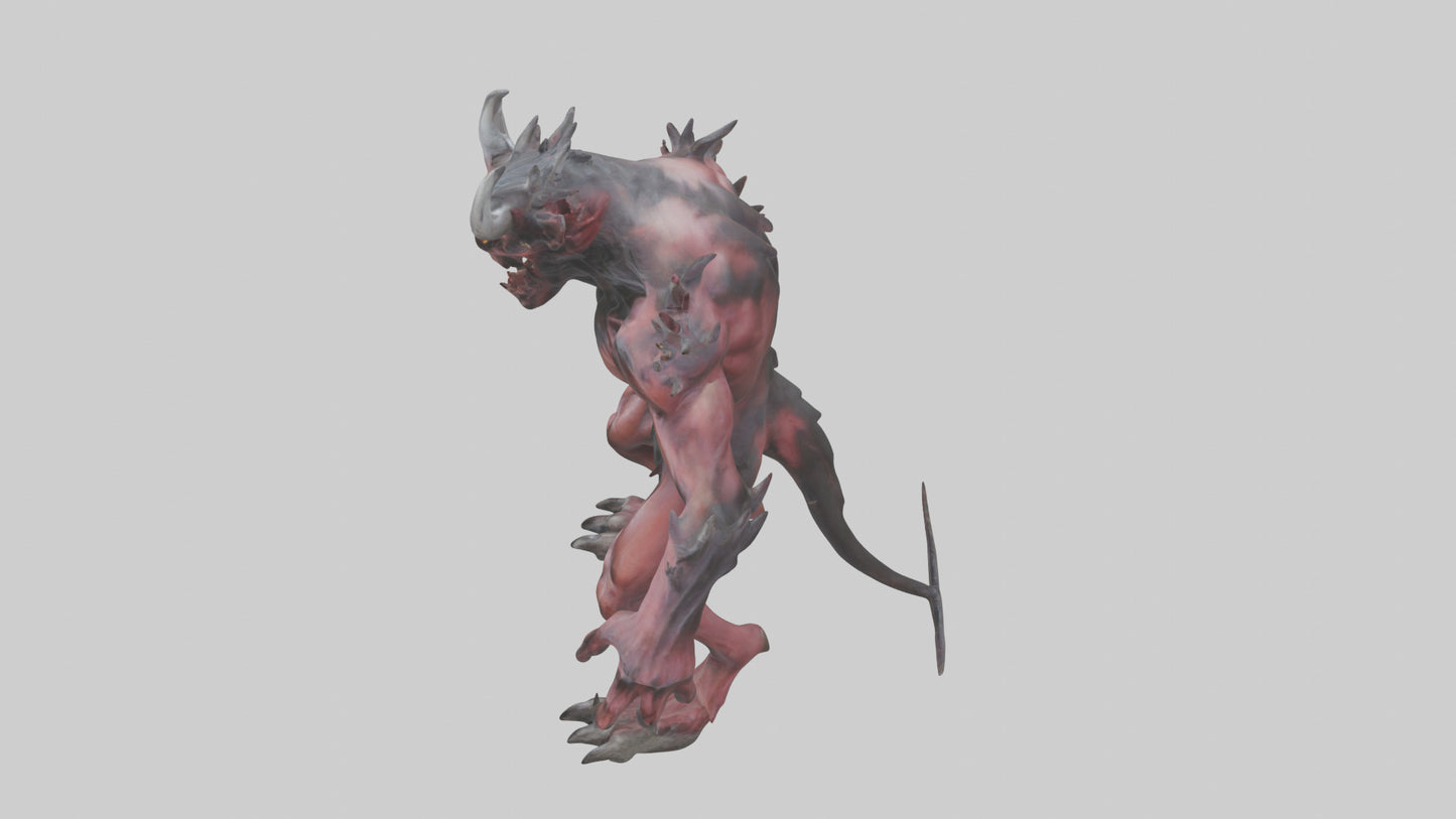 3D model Howling demon model VR / AR / low-poly