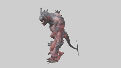 3D model Howling demon model VR / AR / low-poly