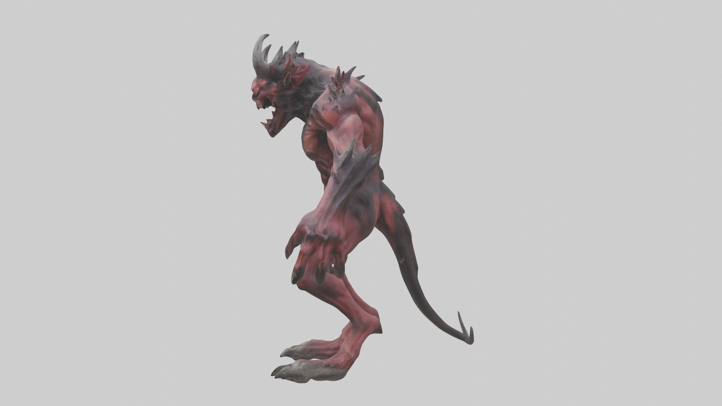 3D model Howling demon model VR / AR / low-poly