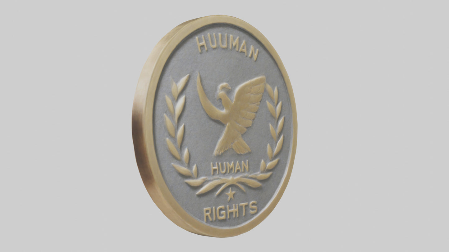 3D model Human Rights Medal model VR / AR / low-poly