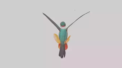 3D model Hummingbird feeding on nectar model VR / AR / low-poly