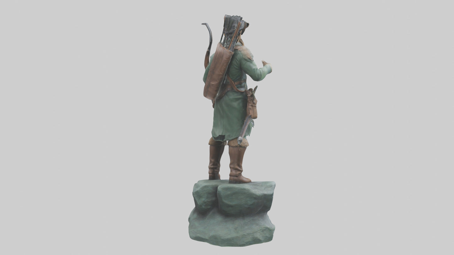 3D model Hunting Hero statue model VR / AR / low-poly