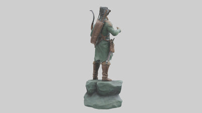 3D model Hunting Hero statue model VR / AR / low-poly