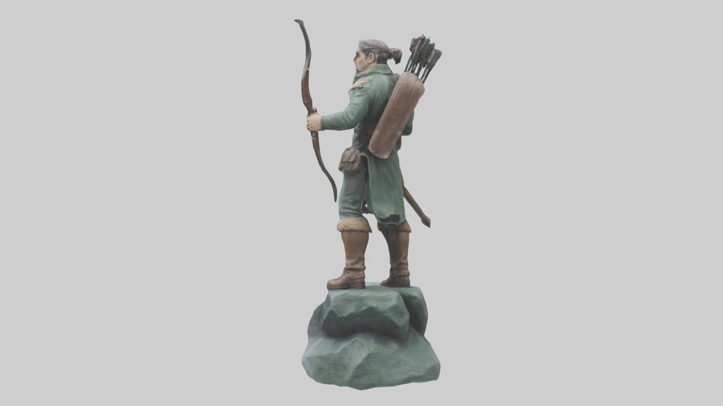 3D model Hunting Hero statue model VR / AR / low-poly