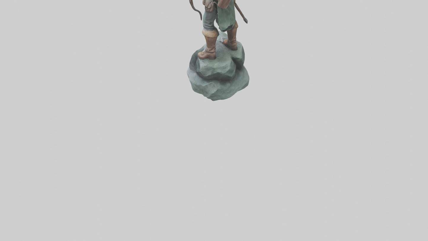 3D model Hunting Hero statue model VR / AR / low-poly