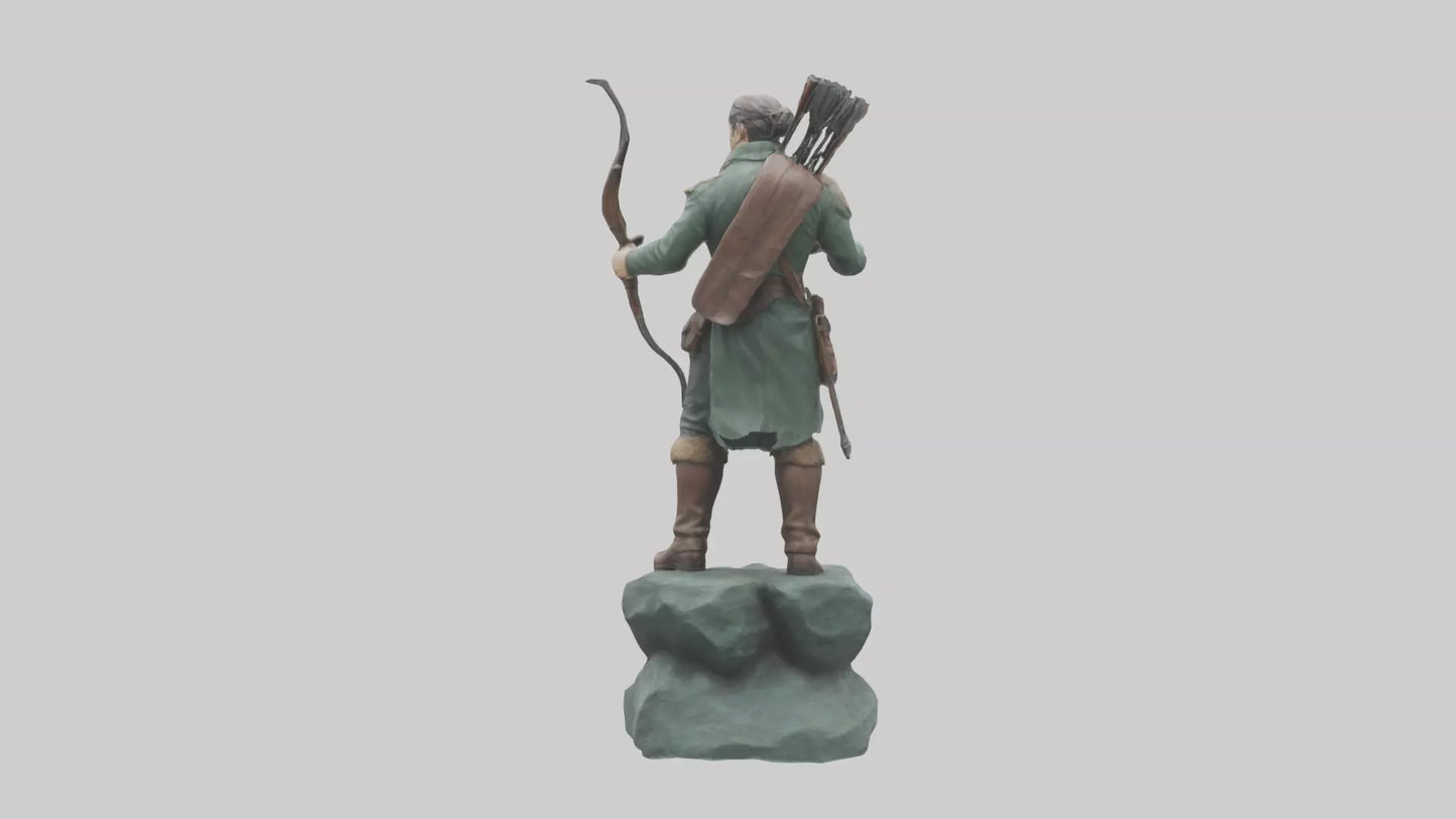3D model Hunting Hero statue model VR / AR / low-poly