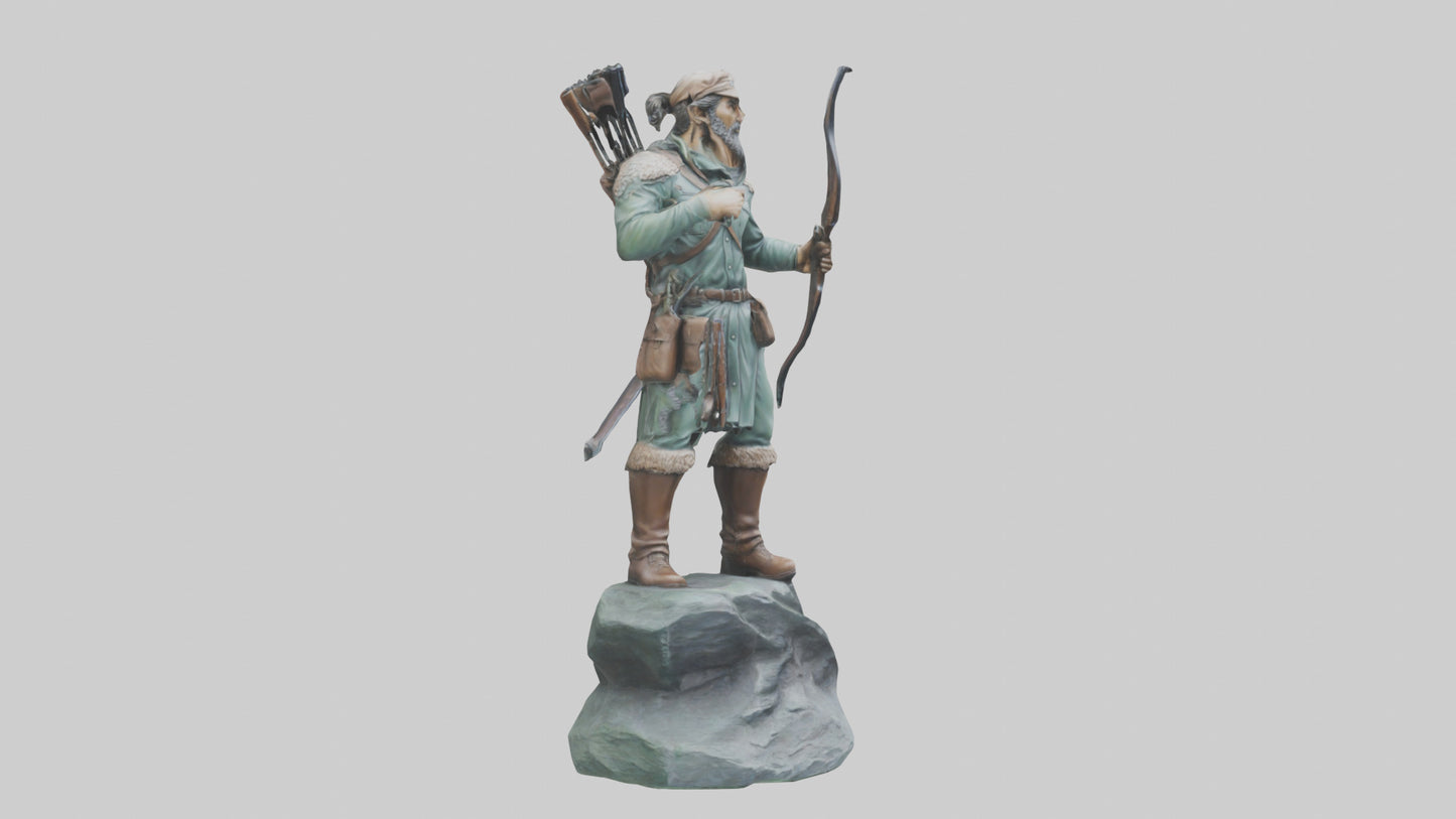 3D model Hunting Hero statue model VR / AR / low-poly