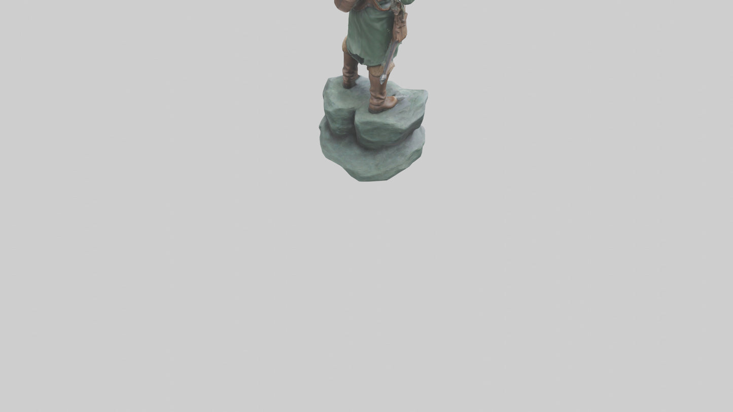 3D model Hunting Hero statue model VR / AR / low-poly