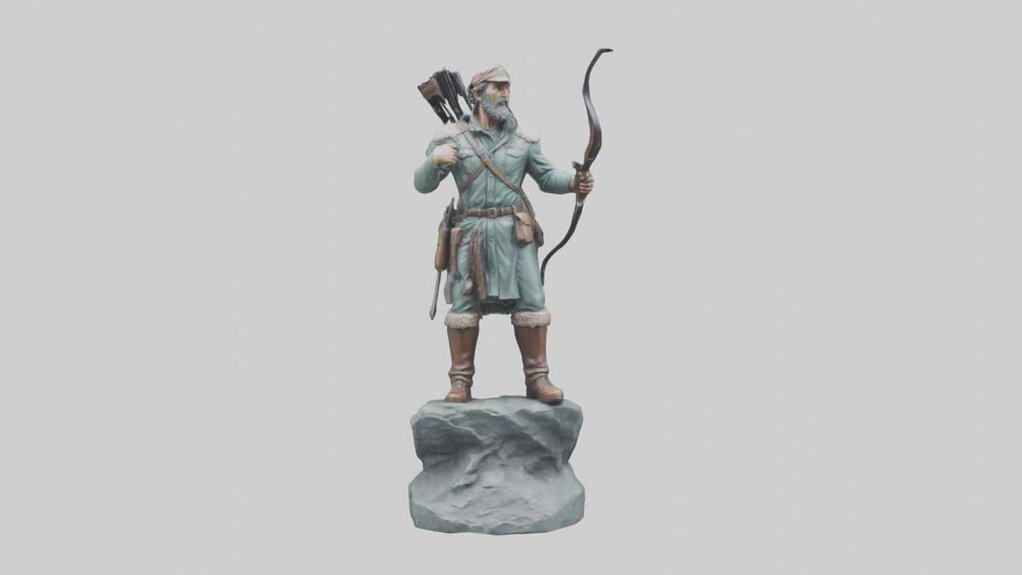 3D model Hunting Hero statue model VR / AR / low-poly