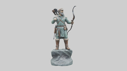 3D model Hunting Hero statue model VR / AR / low-poly