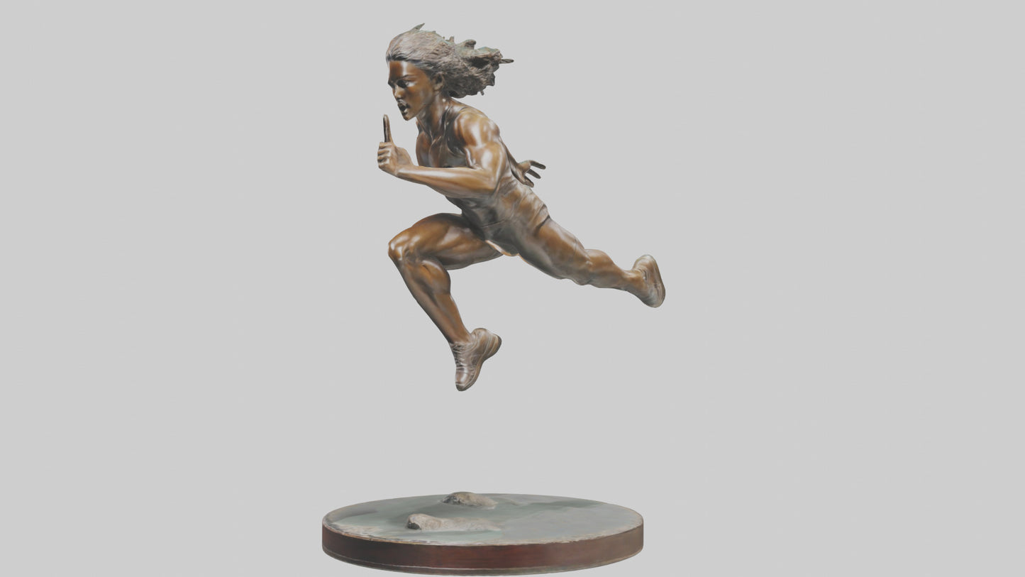 3D model Hurdler in Motion statue model VR / AR / low-poly