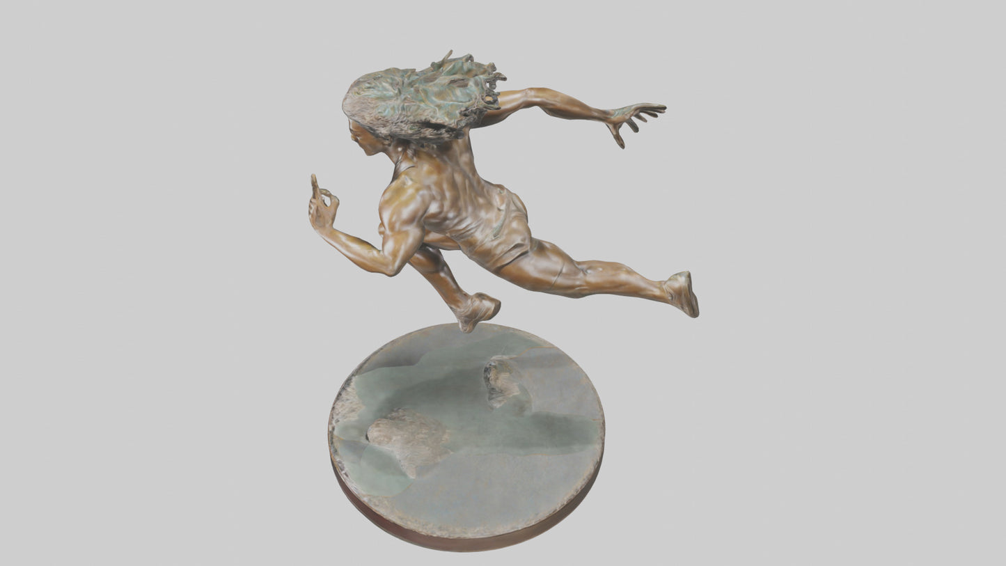 3D model Hurdler in Motion statue model VR / AR / low-poly