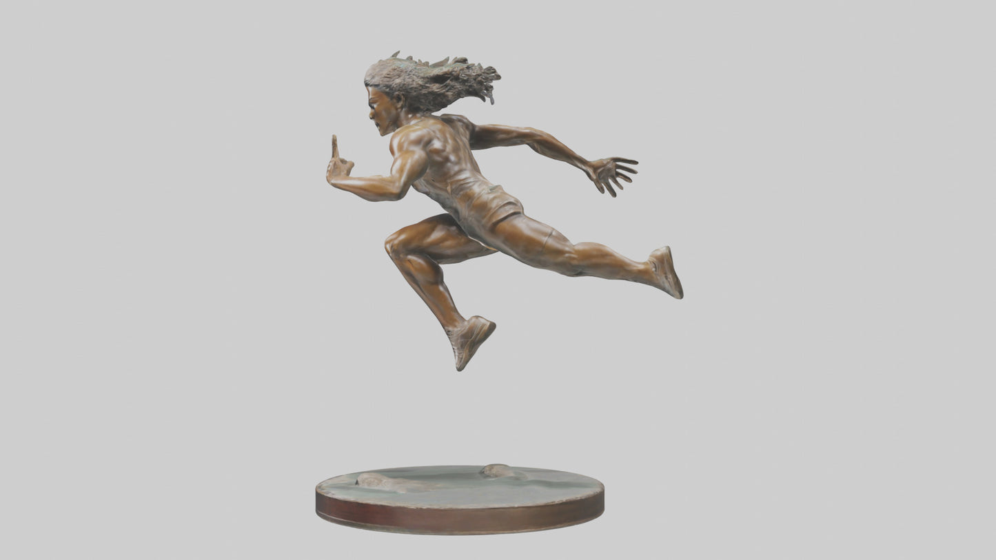 3D model Hurdler in Motion statue model VR / AR / low-poly