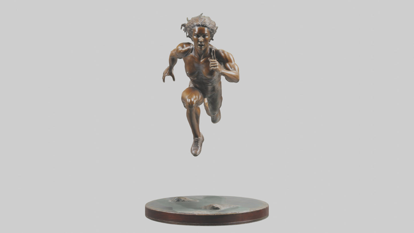 3D model Hurdler in Motion statue model VR / AR / low-poly