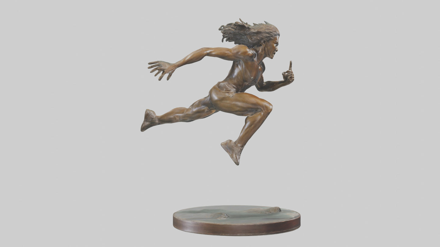 3D model Hurdler in Motion statue model VR / AR / low-poly